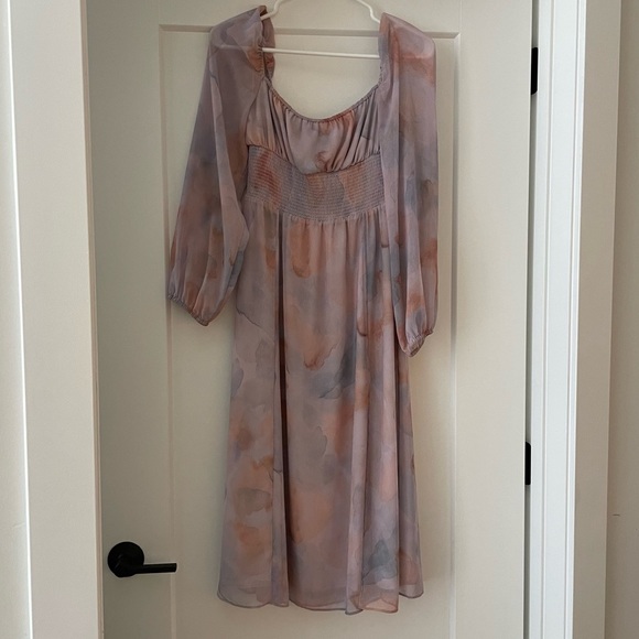 Aritzia Dresses Aritzia Midi Pastel Watercolor Dress Nwt Poshmark